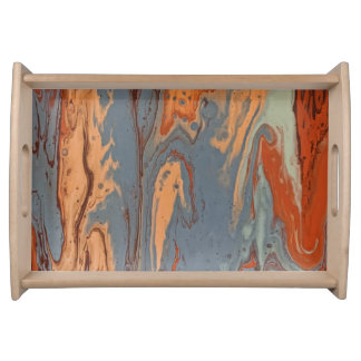 Water Marbling Paint Serving Tray