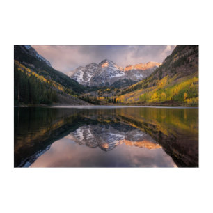 Water Maroon Bells Colorado Acrylic Print