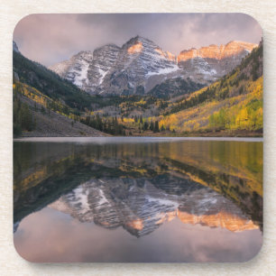 Water   Maroon Bells Colorado Beverage Coaster