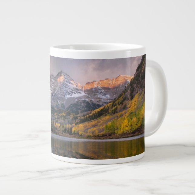 Water | Maroon Bells Colorado Giant Coffee Mug (Front Right)