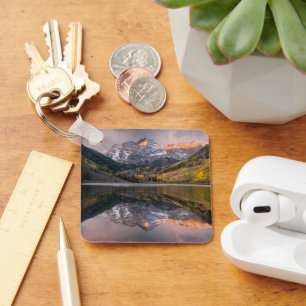 Water Maroon Bells Colorado Keychain