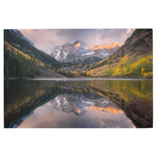 Water Maroon Bells Colorado Metal Print