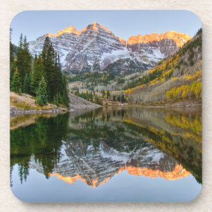 Water   Maroon Bells Lake Aspen Trees Beverage Coaster