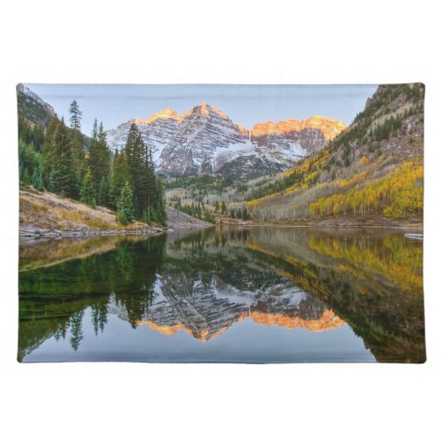 Water  Maroon Bells Lake Aspen Trees Cloth Placemat