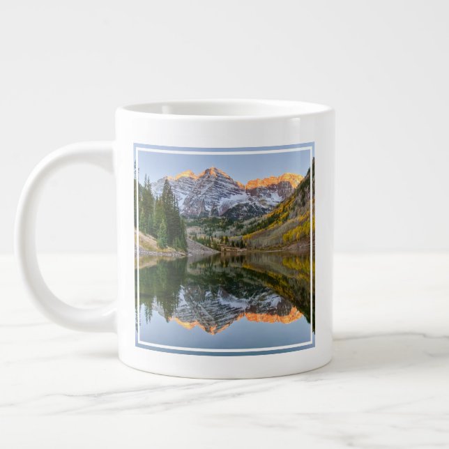 Water | Maroon Bells Lake Aspen Trees Giant Coffee Mug (Left)