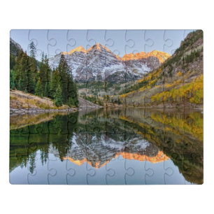 Water   Maroon Bells Lake Aspen Trees Jigsaw Puzzle