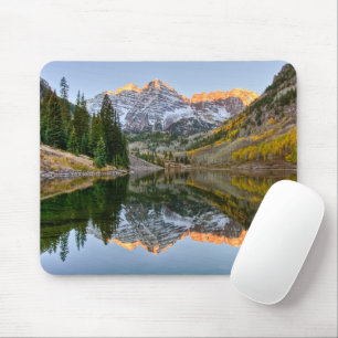 Water   Maroon Bells Lake Aspen Trees Mouse Pad