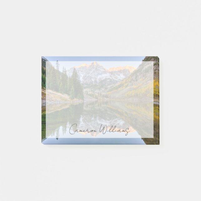Water | Maroon Bells Lake Aspen Trees Post-it Notes (Front)