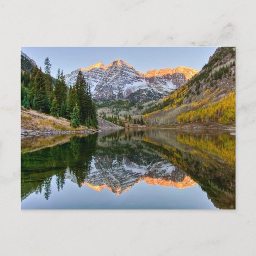 Water  Maroon Bells Lake Aspen Trees Postcard