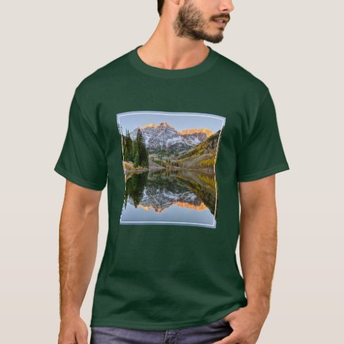 Water  Maroon Bells Lake Aspen Trees T_Shirt