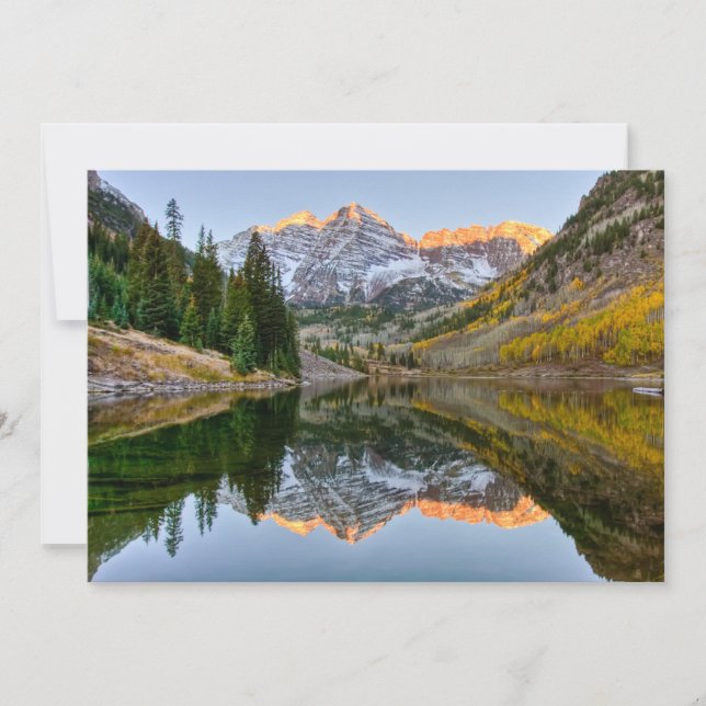 Water | Maroon Bells Lake Aspen Trees Thank You Card (Front)
