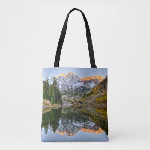 Water  Maroon Bells Lake Aspen Trees Tote Bag