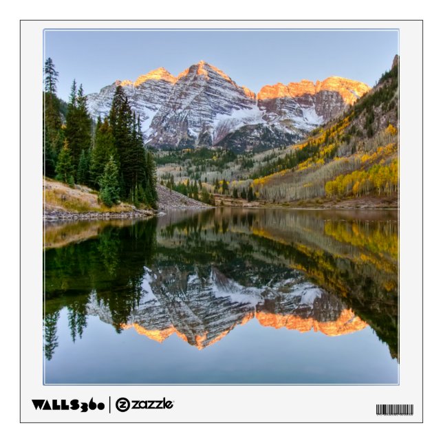 Water | Maroon Bells Lake Aspen Trees Wall Decal (Front)