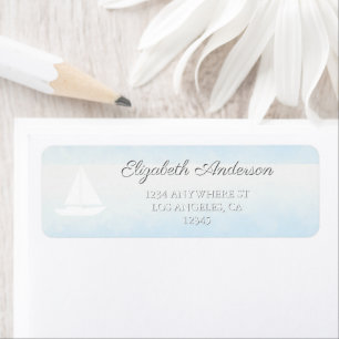 Water Meets Sky Watercolor Wedding Label