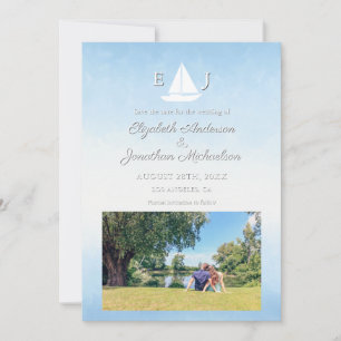 Water Meets Sky Watercolor Wedding Save The Date