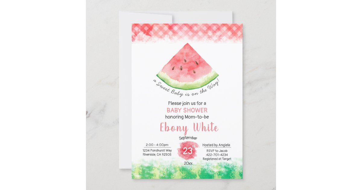 Water melon baby shower invitation Zazzle