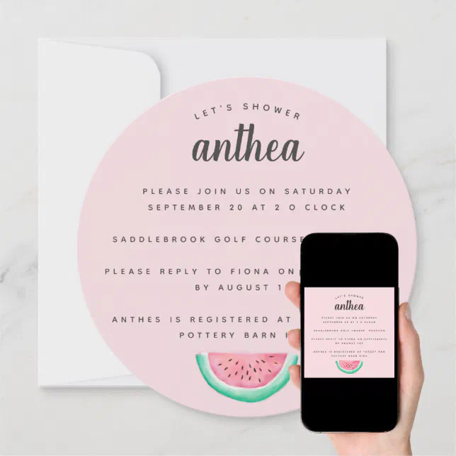 water melon baby shower invitation Zazzle