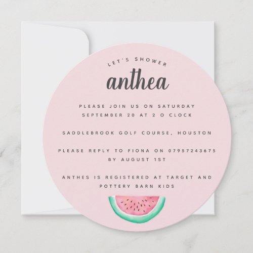 water melon baby shower invitation