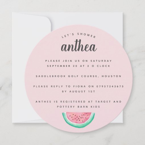 water melon baby shower invitation Zazzle