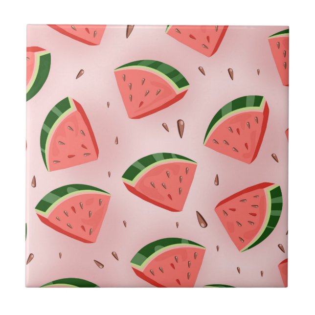 Water Melon Pattern Ceramic Tile (Front)