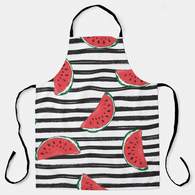 Water Melon Seamless Pattern Striped Apron (Front)