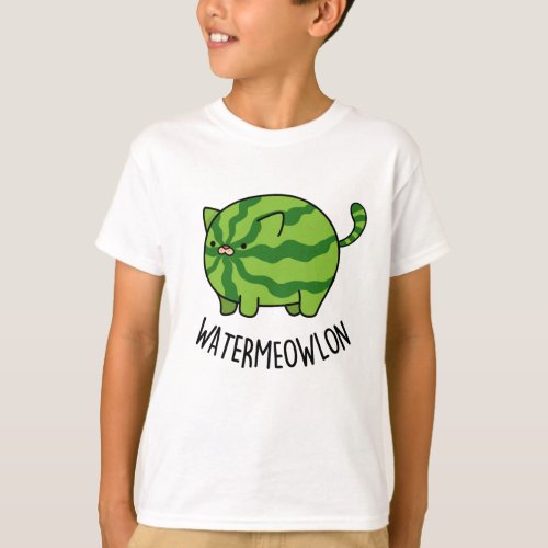 Water_meow_lon Funny Watermelon Cat Pun  T_Shirt