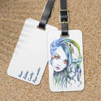 Water Mermaid woman girl Surreal Fantasy Portrait 