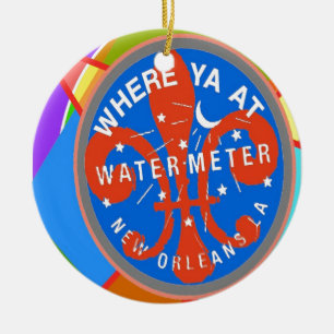 Water Meter Abstract New Orleans Ceramic Ornament