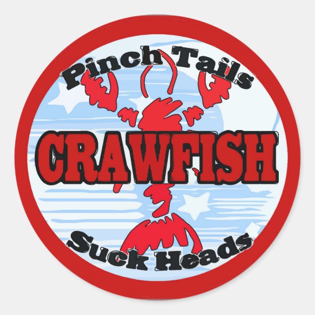 Water Meter Cover Crawfish Classic Round Sticker (Front)