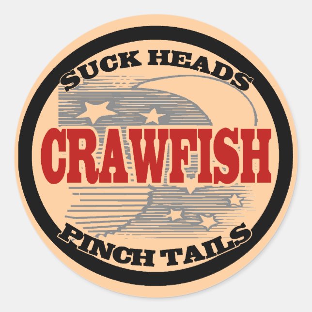 Water Meter Cover Crawfish Classic Round Sticker (Front)