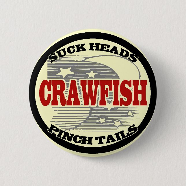 Water Meter Cover Crawfish Pinback Button (Front)