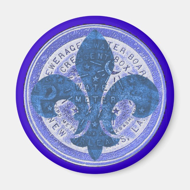 Water Meter Fleur De Lis Magnet (Front)