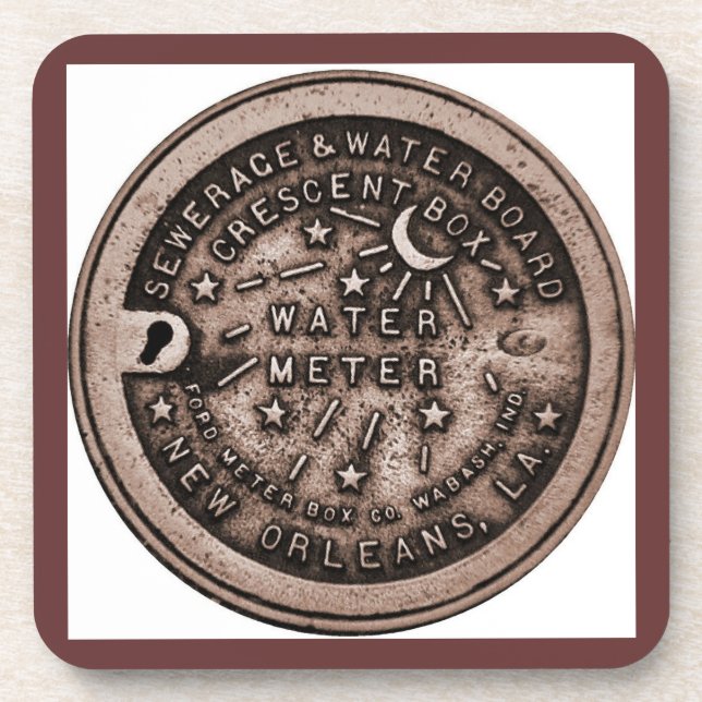 Water Meter Lid Bourbon St. Coaster (Front)