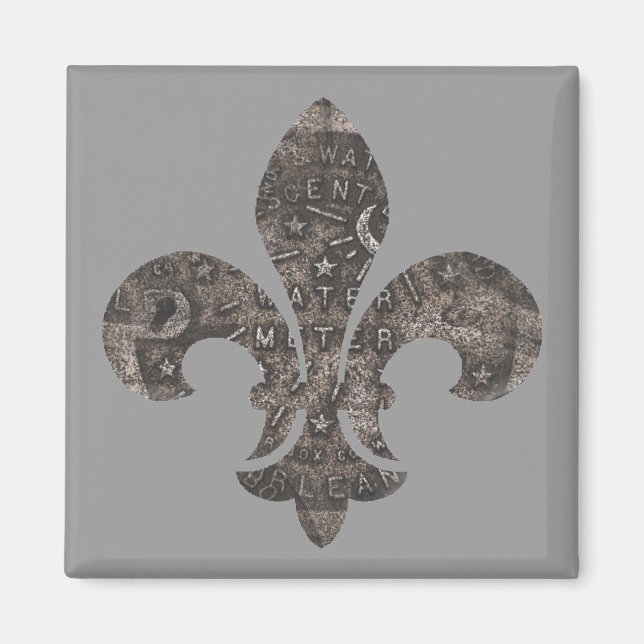 Water Meter Lid Fleur De Lis, Magnet (Front)