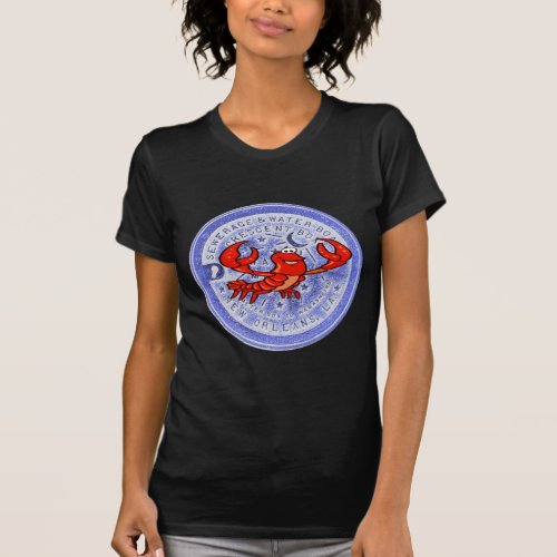 Water Meter Lid in Blue Crawfish Time T_Shirt