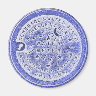 Water Meter Lid in Blue Magnet