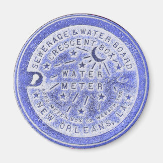 Water Meter Lid in Blue Magnet
