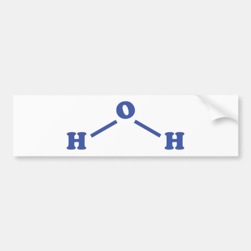 Water Molecular Chemical Formula Bumper Sticker