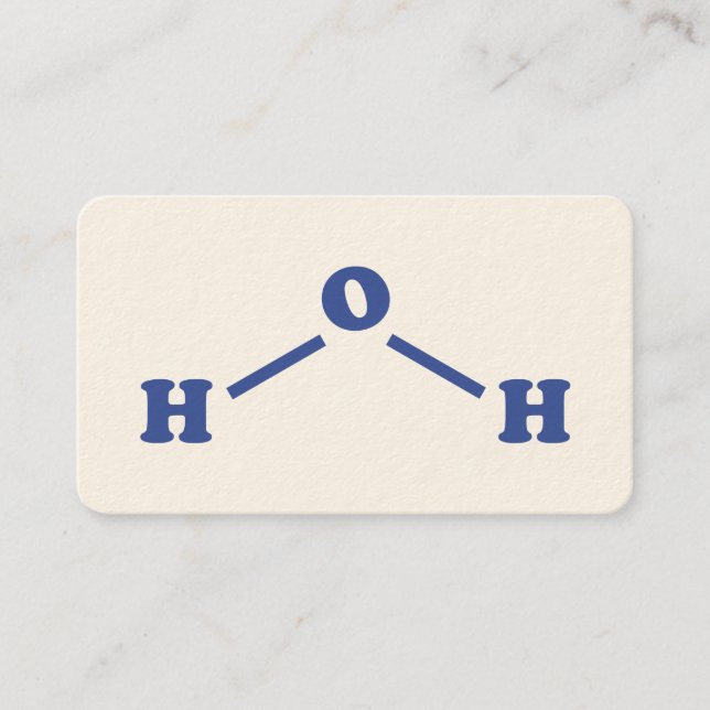 Water Molecular Chemical Formula Business Card (Front)
