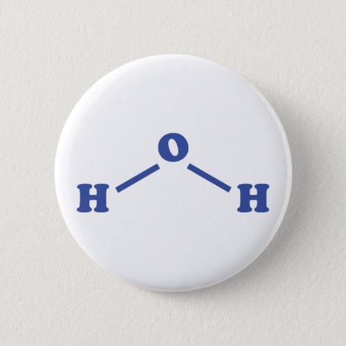 Water Molecular Chemical Formula Button