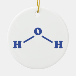 Water Molecular Chemical Formula Ceramic Ornament