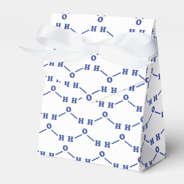 Water Molecular Chemical Formula Favor Boxes (Front Side)