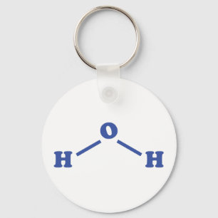 Water Molecular Chemical Formula Keychain