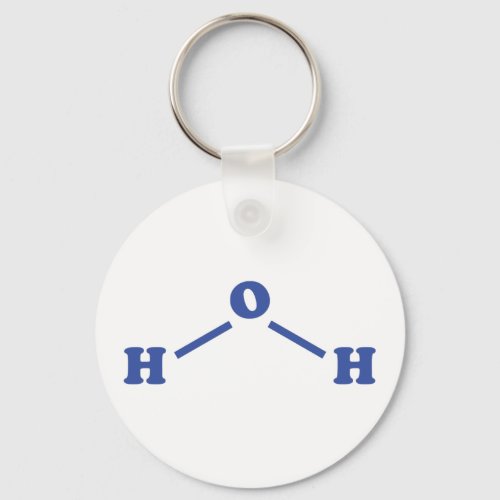 Water Molecular Chemical Formula Keychain