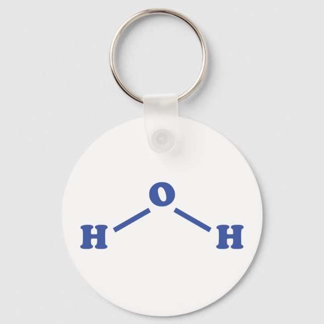 Water Molecular Chemical Formula Keychain (Front)