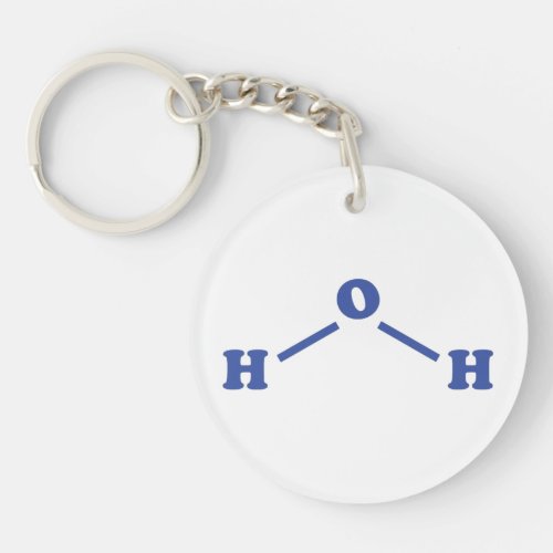 Water Molecular Chemical Formula Keychain