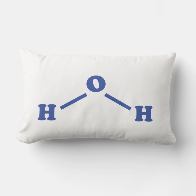 Water Molecular Chemical Formula Lumbar Pillow (Front)