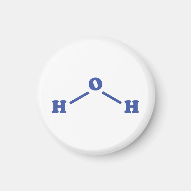 Water Molecular Chemical Formula Magnet (Front)