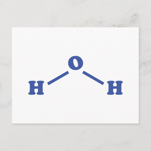 Water Molecular Chemical Formula Postcard