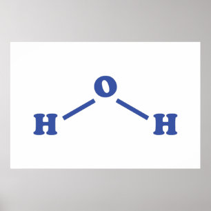 Water Molecular Chemical Formula Poster